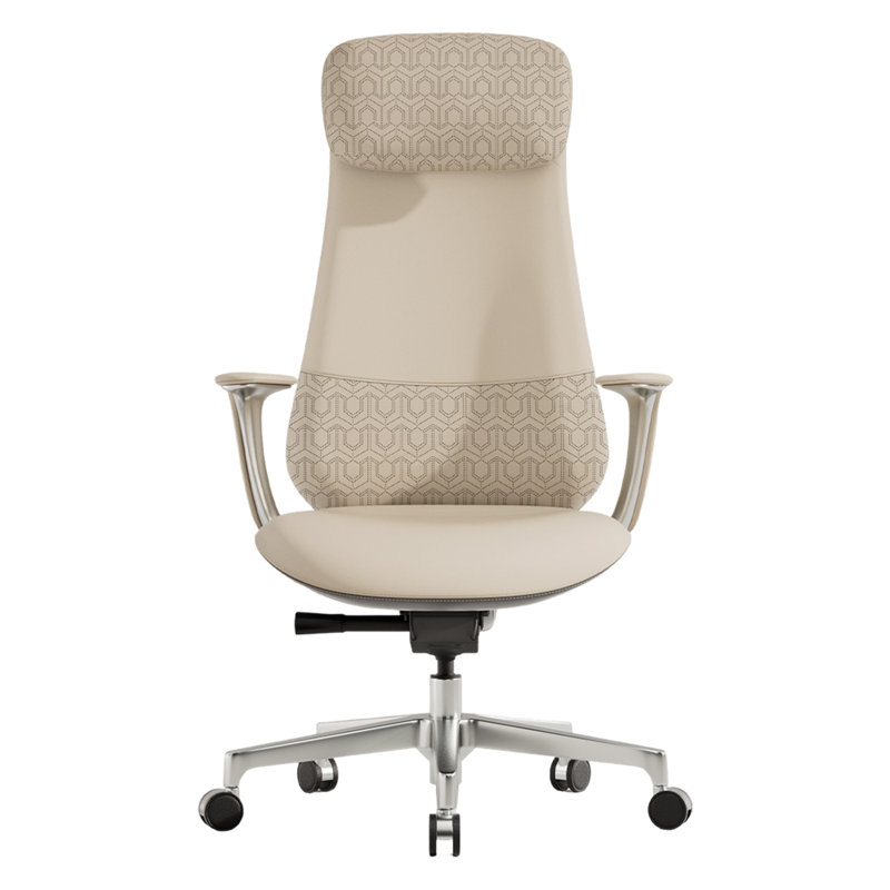 Top-Grain Genuine Leather Executive Chair, Swivel Ergonomic Office Chair, 20.9" Wide Desk Chair with Tilt Reclining, 48.2"-50.6" Adjustable Height,19.7''-21.3'' Adjustable Seat Depth