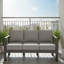Canapé de patio 75 po 3 places toutes saisons en métal avec coussins gris épais et structure grise
