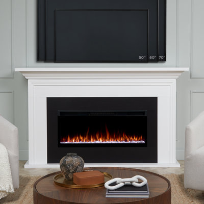 Cleo 76" Landscape Electric Fireplace In White