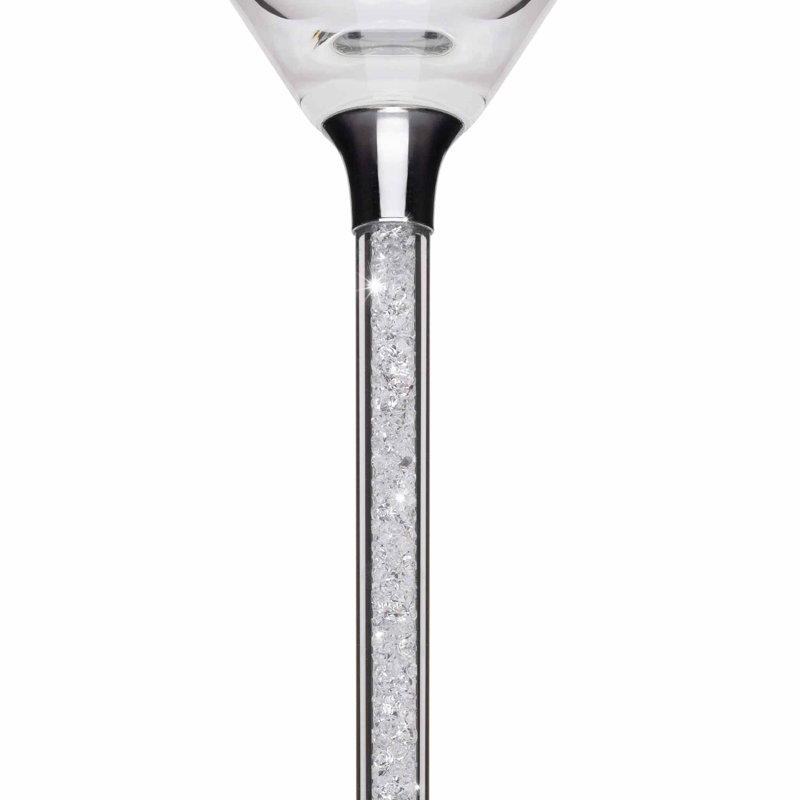 Sparkles Home | Vetrina 5-Piece Crystal Toasting Flute Set | Rhinestone Accents | Display Vase
