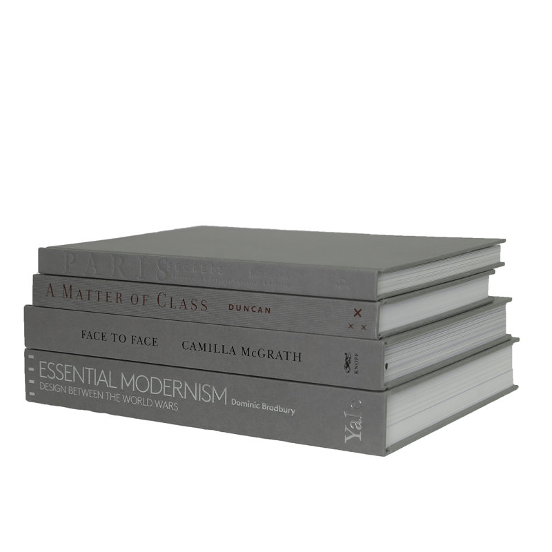 Decorative Books - Marble Coffee Table Stack - 4 Grey Books