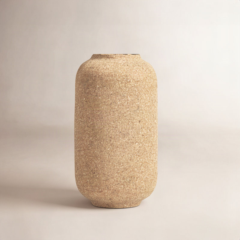 Vase de fleurs en liège, H 10,75 po x l 6 po x P 6 po