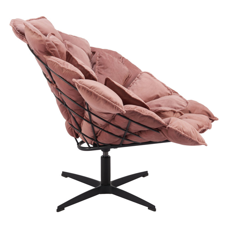 Chaise d'appoint pivotante en velours rose Gracie Mills
