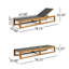  Ensemble de 2 chaises longues inclinables contemporaines d'extérieur avec dossier réglable en filet, noir