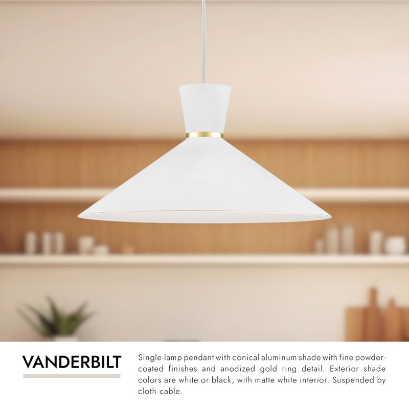Vanderbilt 1 - Light Pendant, White/Gold, White/Gold