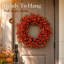 Grande guirlande de 20 pouces en forme de baie givrée orange - décoration de porte d'entrée des Fêtes-1351345990-1419774452-1411534528