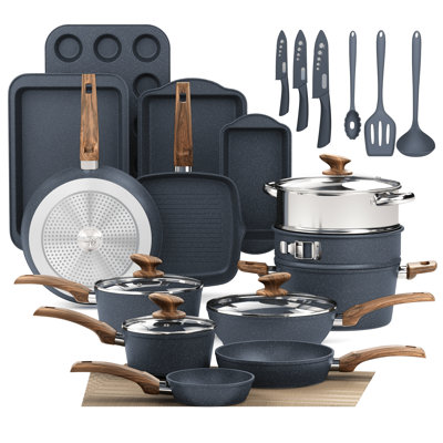 30 - Piece Non-Stick Aluminum Cookware Set
