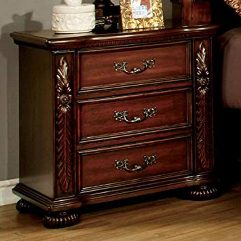 Arthur Brown Cherry 3-Drawer Traditional Nightstand