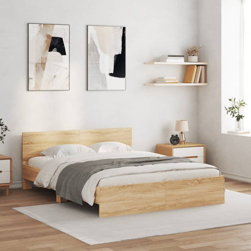 Nobue Bed, Sonoma Oak, King ( 150 x 200 cm)