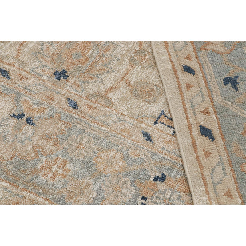 Oushak Handmade Kilim Silk Floral Area Rug, Rectangle 10' x 14'