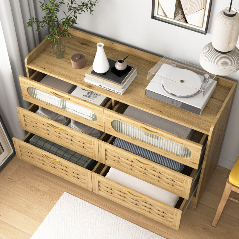 Commode 6 tiroirs en bois