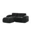 Canapé en forme de L sans os, tissu de velours doux, conception capitonnée, éponge haute densité 32D, aucun assemblage requis, conception ergonomique inférieure, conception antidérapante, repose-pieds mobile pour les chambres à coucher, noir-711400403-711400406