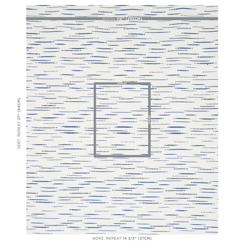 Tissu à rayures Leland, Bleu / gris
