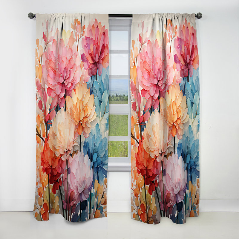 Rideau Brokaw - Ferns - Velours à motif floral occultant - 1 panneau, L 52 po x L 63 po
