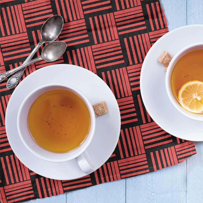 Jaya Tea Towel Kitchen Towel, Beam Red/Black, Cotton Twill