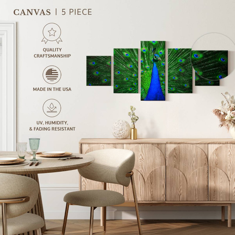 Plume de paon vert vif, H 24 po x l 55 po