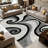 Grey Swirl carpet-easy to clean, machine-washable, soft and comfortable; suitable for door mats, kitchens, living rooms, bedrooms, corridors, and laundry areas. Easy to clean, durable carpet for home decoration.-511257385