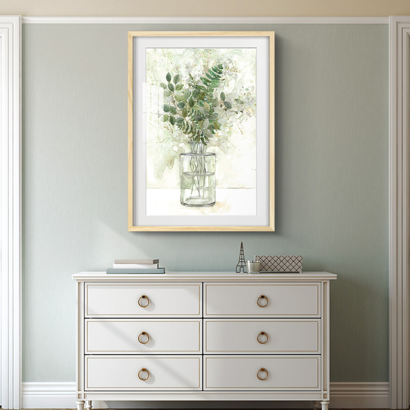 Stephine - Art mural grand salon mat et encadré sous verre, H 25,5 po x l 17,5 po, Naturel