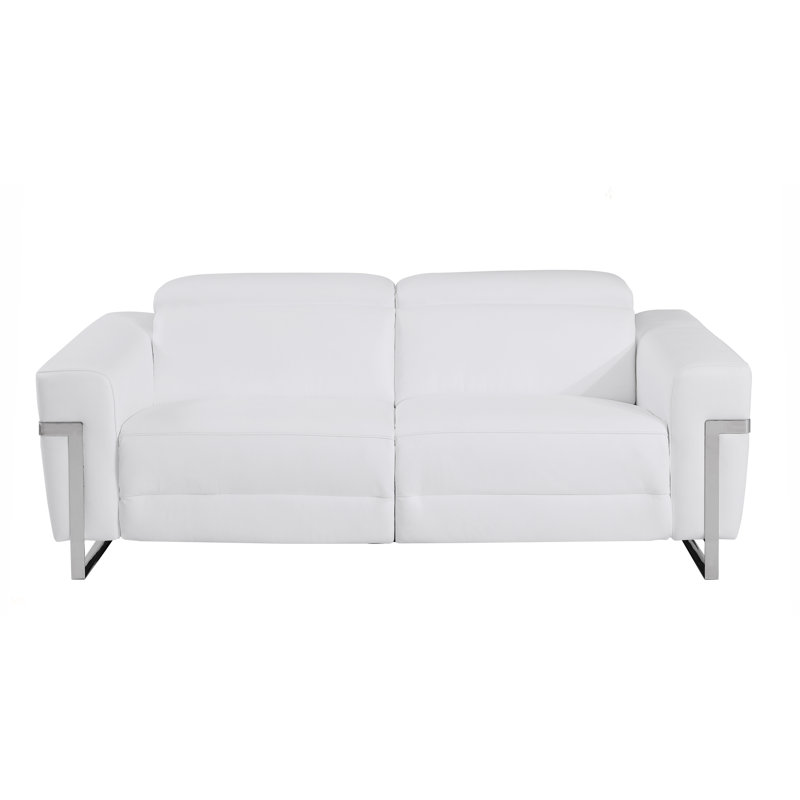 Cuir grainé avec fauteuil inclinable Global United, Blanc