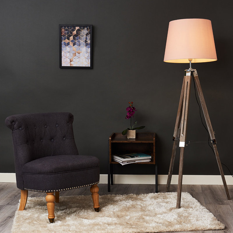 Bella Vista Tripod Floor Lamp, Dusky Pink
