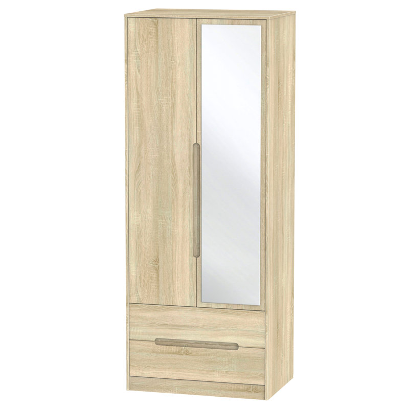 Vernon 2 Door Manufactured Wood Wardrobe, Bardolino Oak/Bardolino Oak