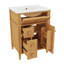 Meuble-lavabo de 24 po avec lavabo, meuble-lavabo en bois avec tiroir rabattable et 2 tiroirs à fermeture en douceur