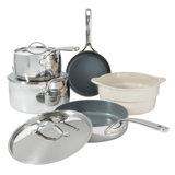 Bloomhouse 8 Piece Triply Stainless Steel Pots and Pans Cookware Set W/Non Toxic Pro Ceramic Non Stick Interior