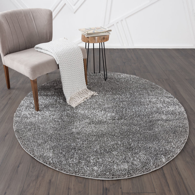 Tapis gris moyen, Rond 7 pi 10 po