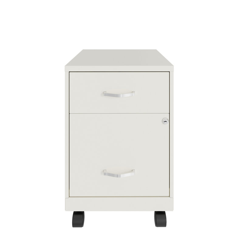Ervehe 18'' Deep Mobile File Cabinet with Accessory Drawer, White