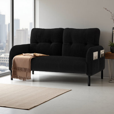 Corduroy Fabric, Comfortable Monochrome Double Sofa, Suitable For Living Rooms And Bedrooms