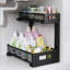2-Tier Pull-Out Under Sink Organizer With L-Shaped Design, Adjustable Height, And Elegant Mesh For Maximized Kitchen And Bathroom Cabinet Storage-112366030-112366033
