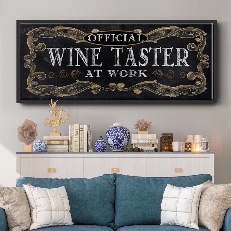 Dégustation de vin - toile encadrée, H 20 po x l 50 po