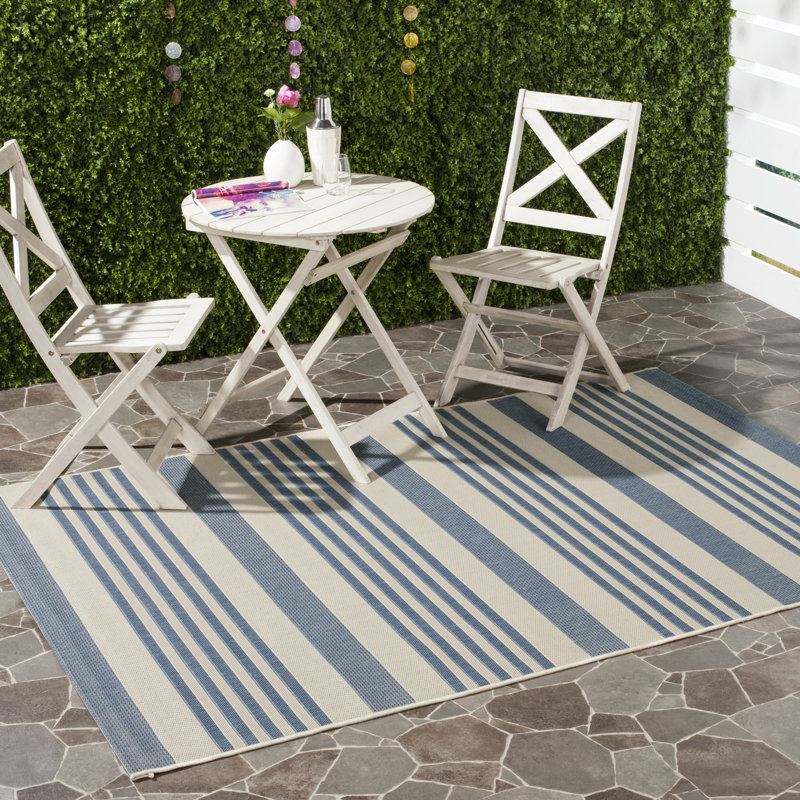 Tapis intérieur / extérieur à rayures Herefordshire Performance, Rectangle 5 pi 3 po x 7 pi 7 po