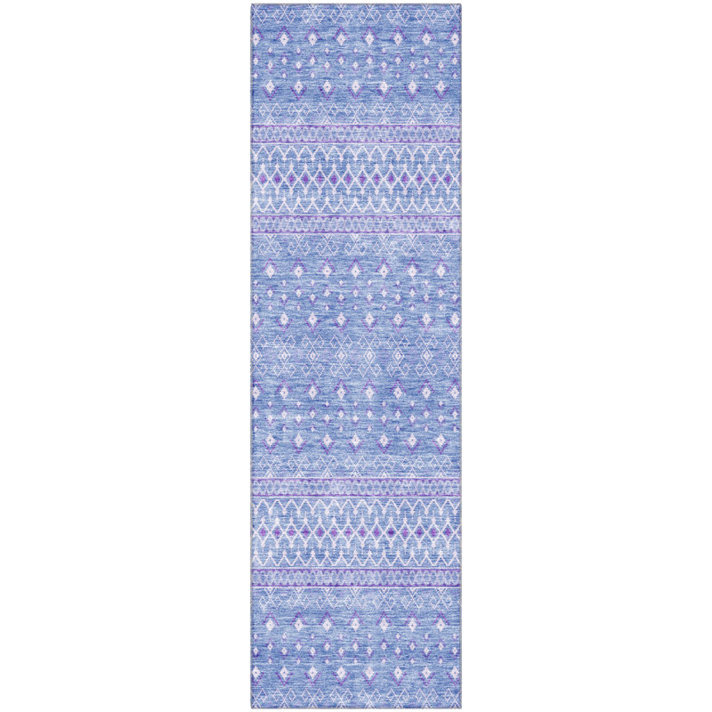 Premium Machine Washable Prisco Sky Rug, Runner 2'3" x 7'6"