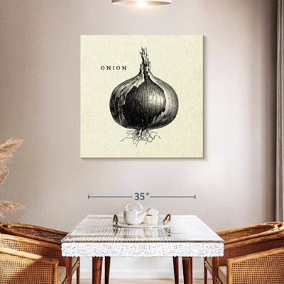 Yarlin Linen Vegetable BW Sketch Onion