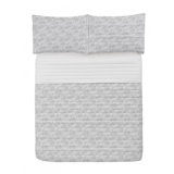 Ambesonne Grey Microfiber Bedspread Set, Cats Posing Over Floral Background Feline Kitten Kitty Cartoon Art Prints, Soft Bedding Set With Pillow Sham & Comforter, Twin Size, White