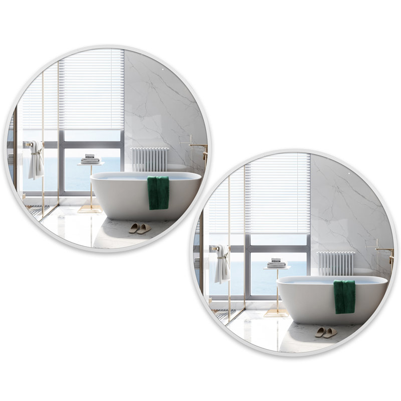 Miroir de salle de bain mural Suszanne, 24 po x 24 po, Blanc