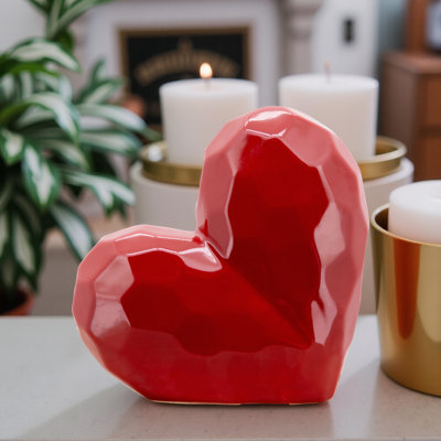 Millsap Ceramic Geometric Heart Sculpture