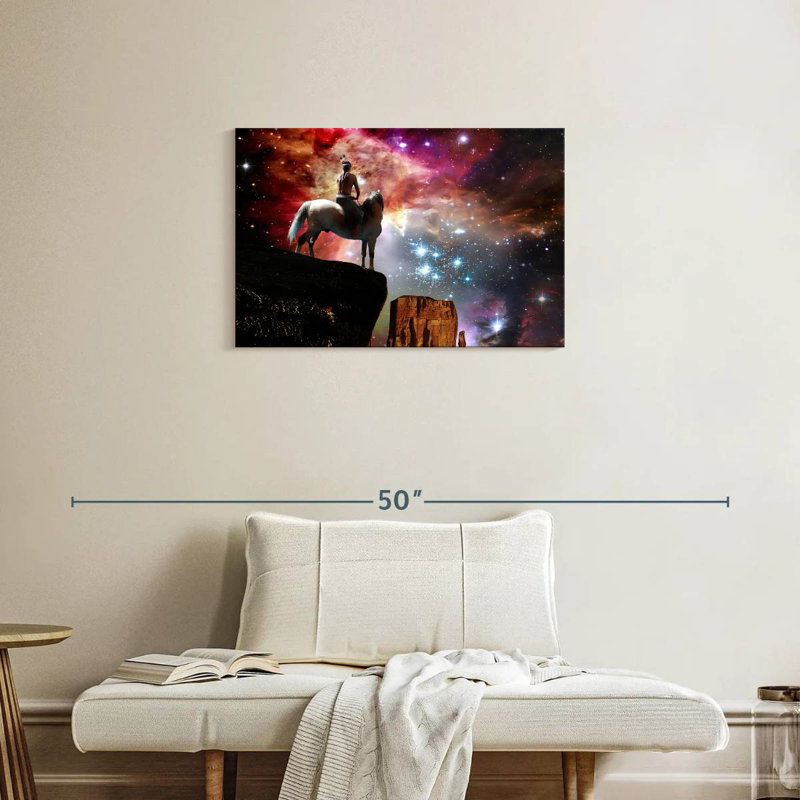 Lelar Native American Warrior At Night, 20" H x 30" W