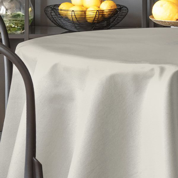 Faux Linen Solid Color Tablecloth, Ecru, 279cm W x 259cm L