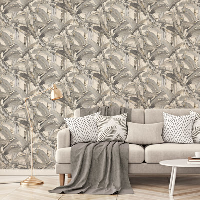 Tregenna Botanical Leaf 10.05m x 53cm Wallpaper Roll