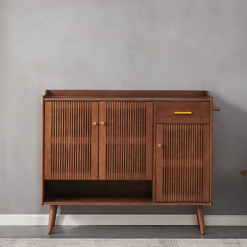 Rangement pour chaussures en bois manufacturé moderne brun-noisette