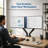 Dual Monitor Arm for Desk - Gas Spring VESA Mount for 2 Screens 
