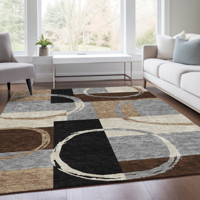 Premium Machine Washable Prisco Pewter Rug