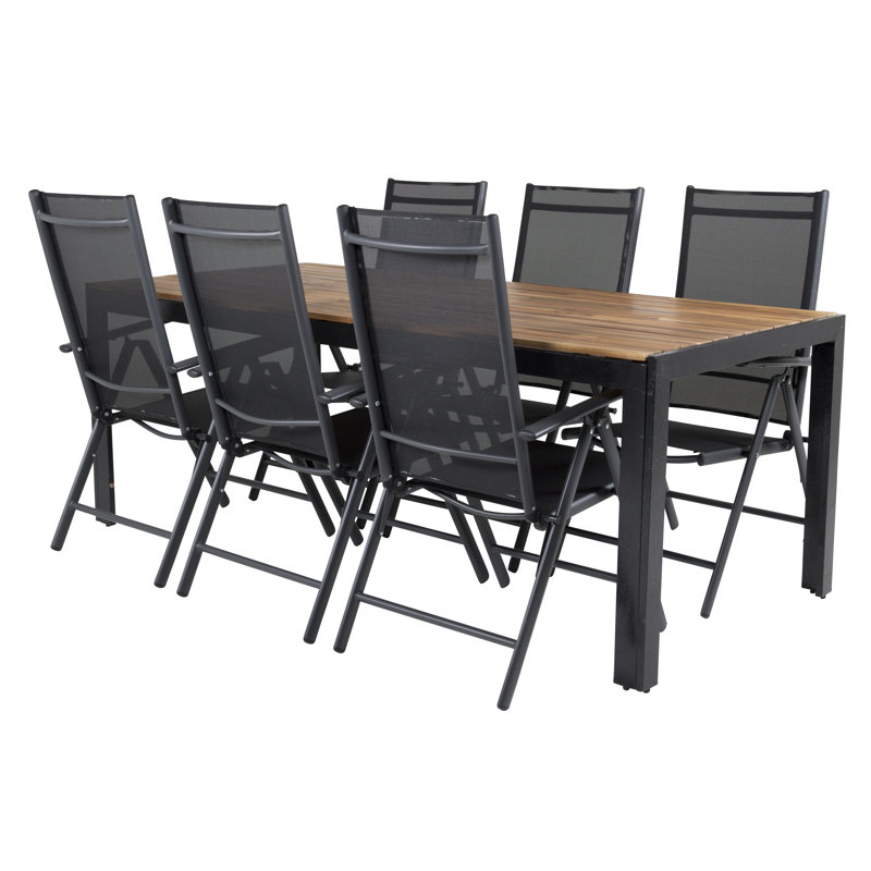 Sverre 6 - Person Acacia Patio Dining Set with Rectangular Table