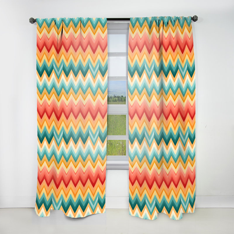 Kierson - Rideau à chevrons - Rideau obscurcissant - 1 panneaux, L 52 po x L 84 po