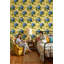 Papier peint floral hydrangées rétro, décoration murale amovible-1266224060