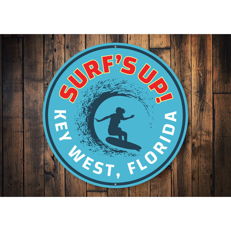 Panneau en aluminium Surf's up Key West, H 18 po x l 18 po x P 0,06 po