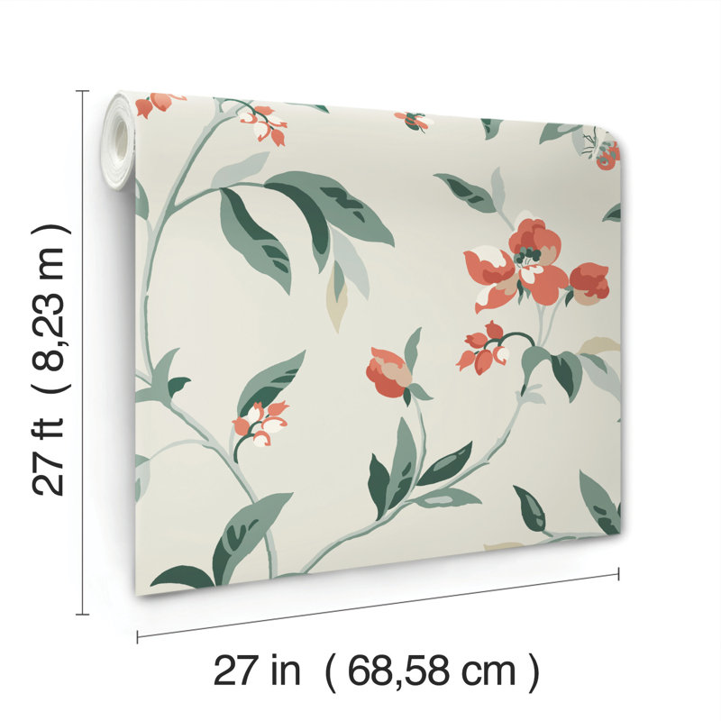 Rouleau de papier peint L 27 pi x l 27 po Haerulf, Beige / orange