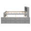 Lit plateforme double avec tête de lit, ports de chargement USB, lit gigogne et 3 tiroirs de rangement - gris-1180382735-1180382730